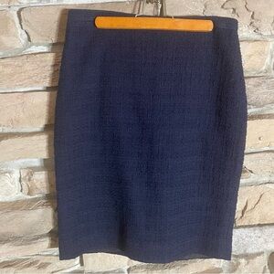 J. Crew Women’s Sz 2 100% Cotton Navy Blue Pencil Skirt